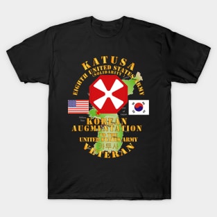 KATUSA - 8th Army w Korea Map Green T-Shirt